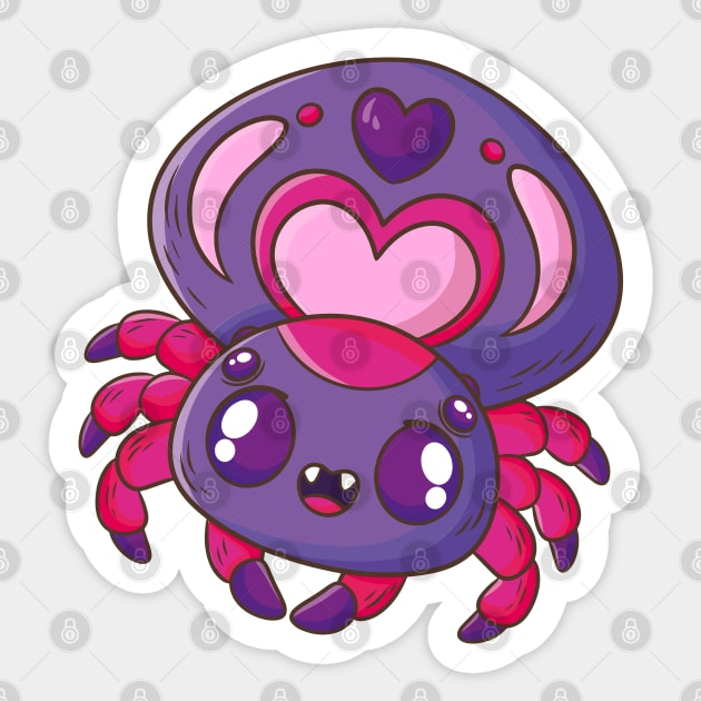 Cute Spider Sticker by Mako Design 